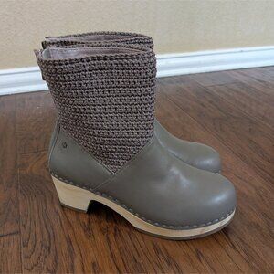 The Sak Paloma Clog Boots in Mushroom Grey sz 8 Leather Classic